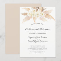 Rustic Desert Roses Pampas Grass Rehearsal Dinner