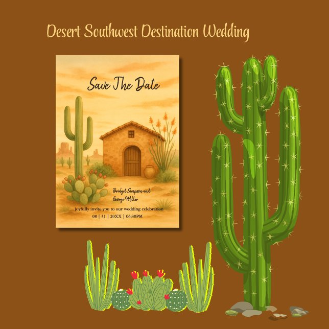 Rustic Desert Southwest Boho Wedding Save the Date Invitation (Creator Uploaded)