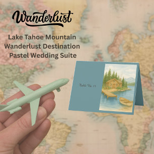 Rustic destination Mountain Wedding Seating card
