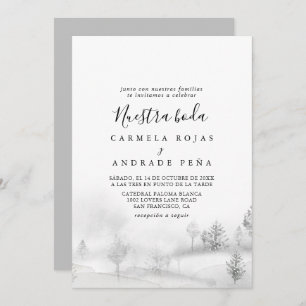 Rustic Destination Winter Mountain Nuestra Boda Invitation
