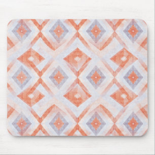 Rustic Diamond Geometric in Terracotta and Blue Mouse Mat