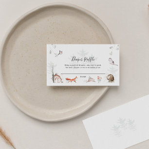 Rustic Diaper Raffle Forest Animals Baby Shower Enclosure Card