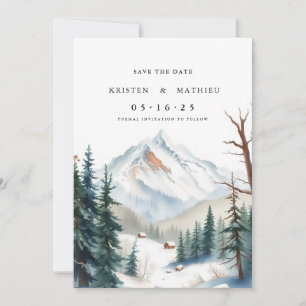 Rustic Digital Mountain Save The Date