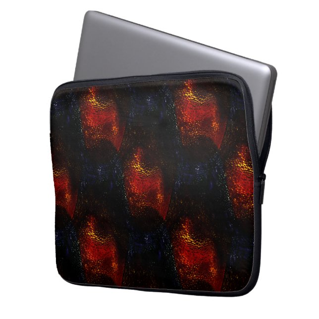 Rustic digitaly red texture with darkest curves    laptop sleeve (Front Left)