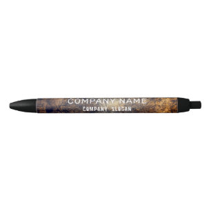 Rustic Dirt Brown Company/Event Black Ink Pen