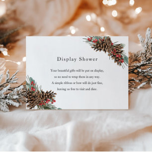 Rustic Display Shower Card Plaid & Pinecones