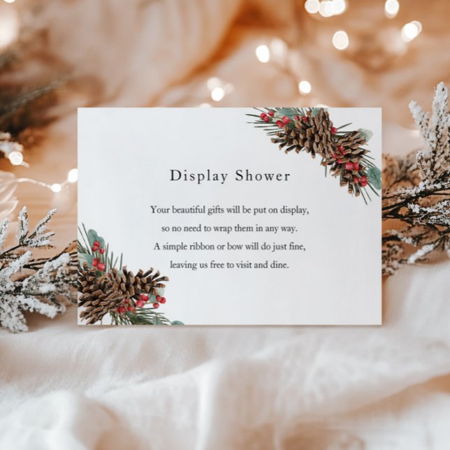 Rustic Display Shower Card | Plaid & Pinecones (Creator Uploaded)