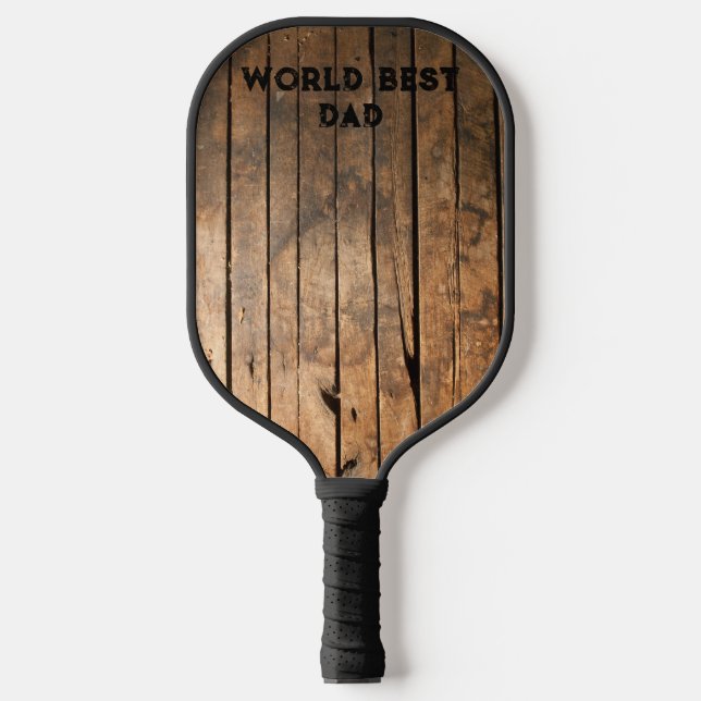 Rustic distressed dark outdoors Barn Wood pattern Pickleball Paddle (Front)
