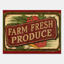Rustic Distressed Farm Produce Sign