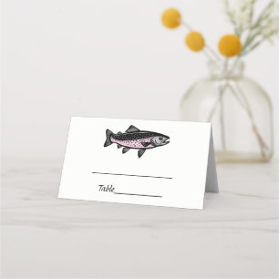 Rustic DIY Colours Trout Fish  Place Card