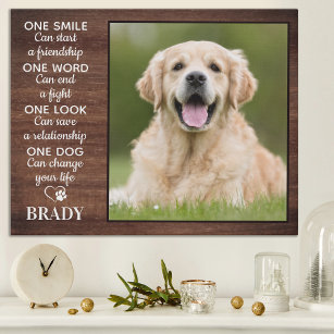 Rustic Dog Lover Quote Keepsake Dog Photo Plaque Faux Canvas Print