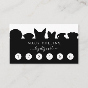 Rustic dog silhouette groomer loyalty card