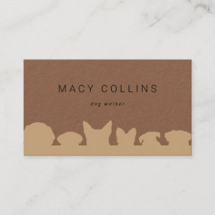 Rustic dog silhouette kraft business card