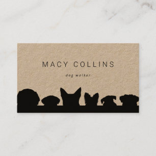 Rustic dog silhouette kraft business card