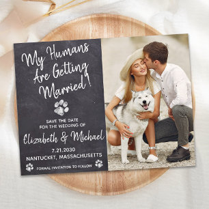 Rustic Dog Wedding Dog Save The Date Announcement Postcard