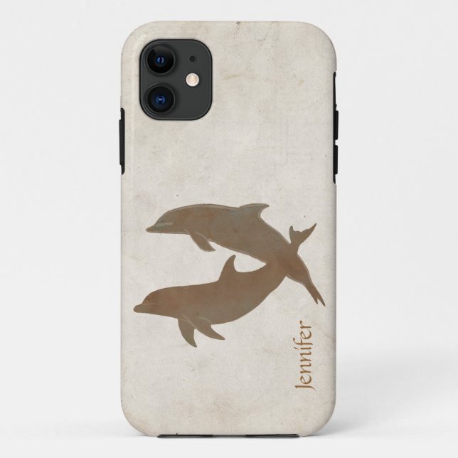 Rustic Dolphins Beach Wedding Case-Mate iPhone Case (Back)