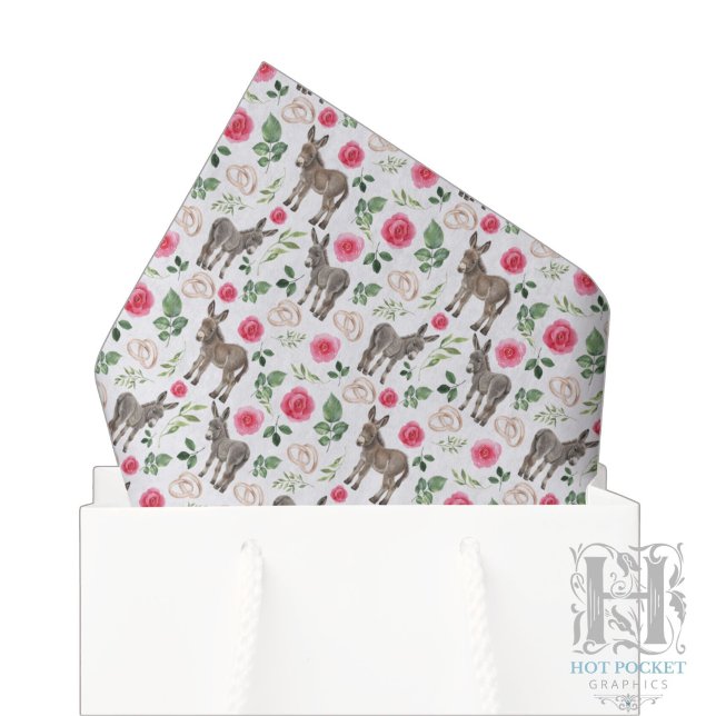 Rustic Donkey Floral Pink Tissue Paper (Creator Uploaded)
