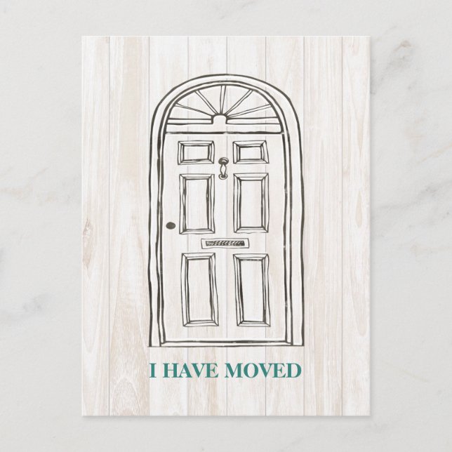 Rustic Door Moving Announcement Postcard (Front)