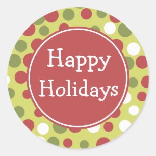 Rustic Dots Holiday Stickers