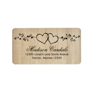 Rustic Double Hearts Wedding Address Labels