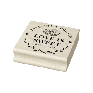 Rustic Doughnut Love is Sweet Self-inking Stamp