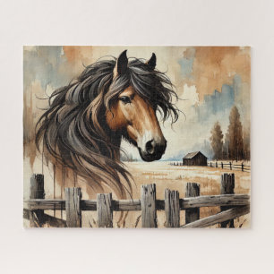 Rustic Draft Horse Jigsaw Puzzle
