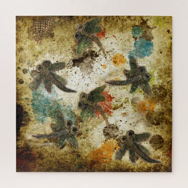 Rustic Dragonfly Flit Jigsaw Puzzle (Vertical)