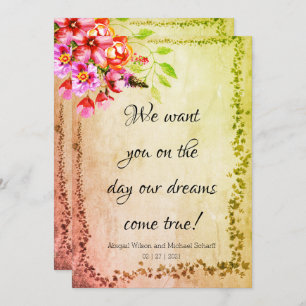 Rustic Dreams Come True Wedding Invitations