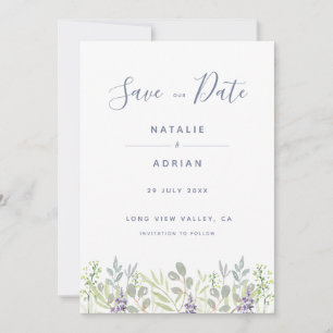 Rustic dreamy country olive rosemary save the date