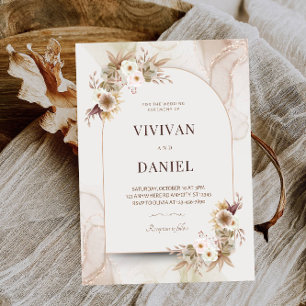 Rustic Dried Flowers Bridal Shower Party Invitation