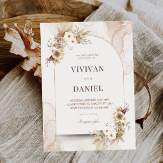 Rustic Dried Flowers Bridal Shower Party Invitation