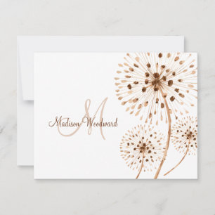 Rustic Dried Flowers Monogram  Card