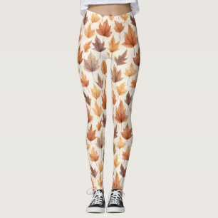 Rustic, Dried Maple Foliage Leggings