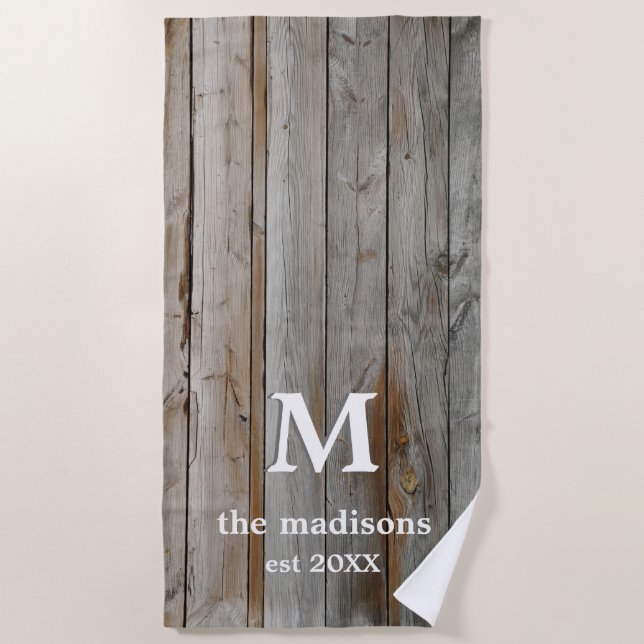 Rustic Driftwood  Beach Towel (Front)