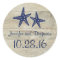 Rustic Driftwood Nautical Beach Navy Starfish