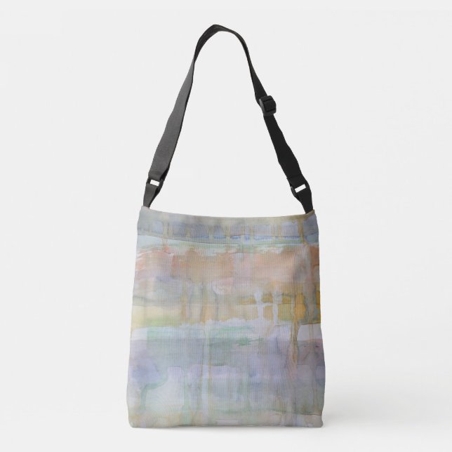 Rustic Drip Watercolor Print Crossbody Bag (Back)