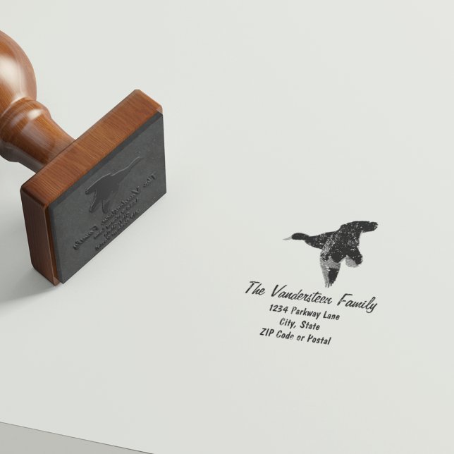 Rustic Duck Hunt Sports Family Name Return Stamp (Creator Uploaded)