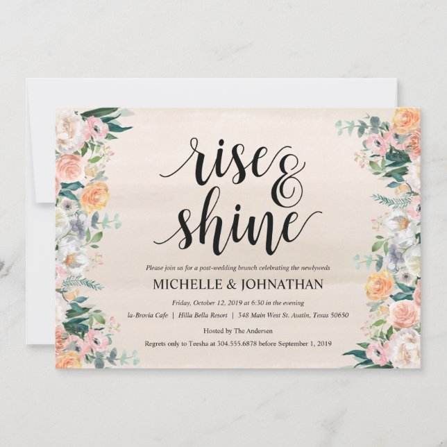 Rustic Dusk Post Wedding Brunch Invitation Card (Front)