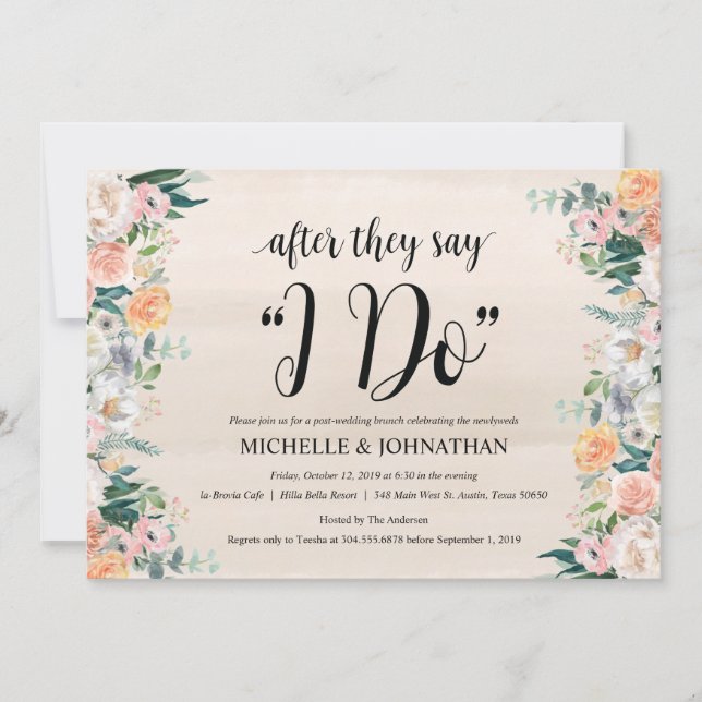 Rustic Dusk Post Wedding Brunch Invitation Card (Front)