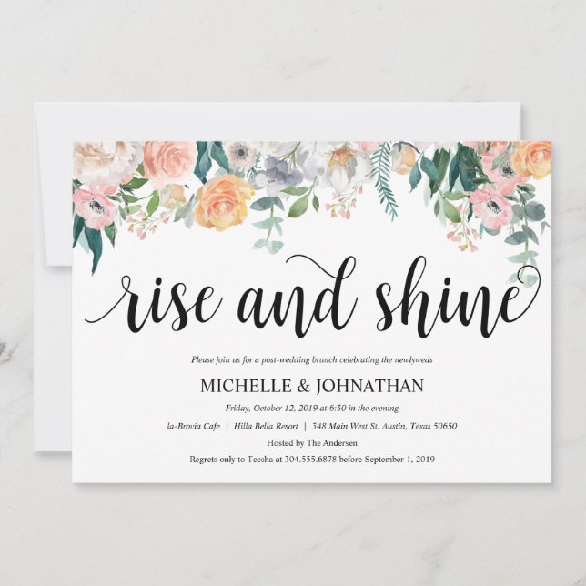 Rustic Dusk Post Wedding Brunch Invitation Card (Front)