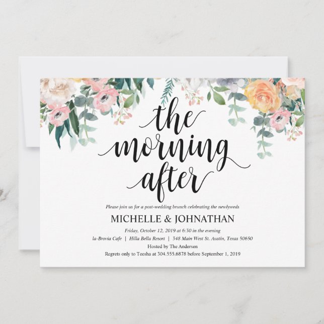 Rustic Dusk Post Wedding Brunch Invitation Card (Front)