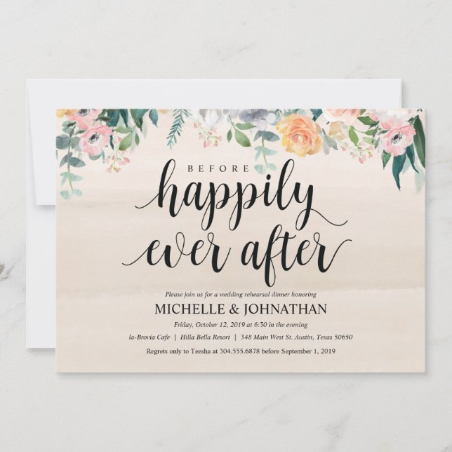 Rustic Dusk Wedding Rehearsal Dinner Invitation (Front)