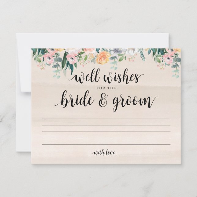 Rustic Dusk Wedding Well Wishes Card (Front)