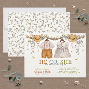 Rustic Dusty Blue Floral Cottagecore Thank You Invitation