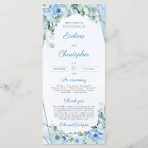 Rustic Dusty Blue Floral Silver Geometric Programme