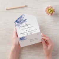 rustic dusty blue roses and other flowers