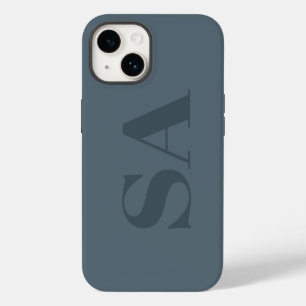Rustic Dusty Blue Watercolor Minimal Contemporary Case-Mate iPhone 14 Case