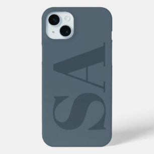 Rustic Dusty Blue Watercolor Minimal Contemporary iPhone 15 Mini Case