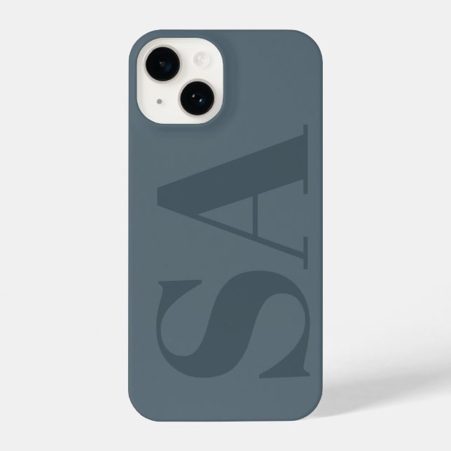 Rustic Dusty Blue Watercolor Minimal Contemporary iPhone Case (Back)