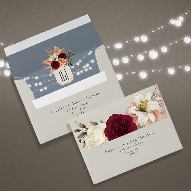 Rustic Dusty Blue Wedding Envelope (Creator Uploaded)